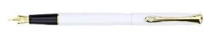 Diplomat Traveller Fountain Pen in White with Gold