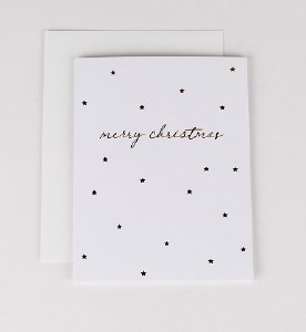 Wrinkle and Crease Merry Christmas Stars Card