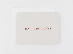 Wrinkle and Crease Happy Holidays Rose Gold Card