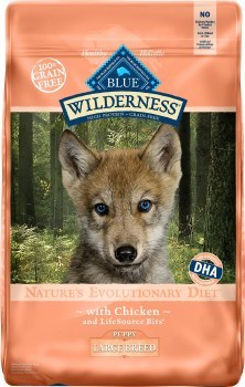 Blue Buffalo Wilderness Large Breed Puppy Chicken Recipe Grain Free Dry Dog Food 24lb