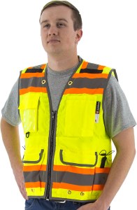 75-3235 High Visibility Yellow Two-Tone Heavy Duty Surveyors Vest