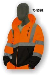 75-5326 Hi-Vis Hooded Zip-Front Sweatshirt