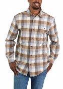 105078 LOOSE FIT HEAVYWEIGHT FLANNEL LONG-SLEEVE PLAID SHIRT