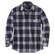 105078 LOOSE FIT HEAVYWEIGHT FLANNEL LONG-SLEEVE PLAID SHIRT