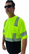 C3SBB Forester Hi Vis Black Bottom Reflective Safety Short Sleeve T-Shirt