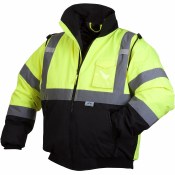 RJ3210 HI VIS BLACK BOTTOM BOMBER JACKET