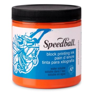 236ml Speedball Water-Soluble Block Printing Ink Orange