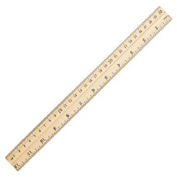 30cm Wooden Ruler With Metal Strip