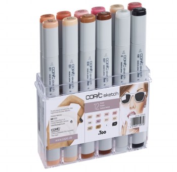 Copic Sketch Set - 12 Markers Portrait Colours