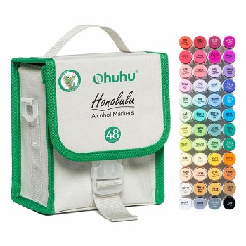 Ohuhu Honolulu Classic 48 Colour - Dual Tipped Alcohol Markers
