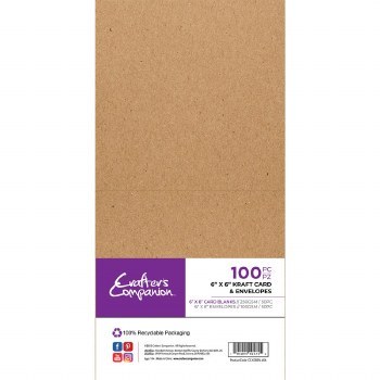 Crafter's Companion - 6x6" Kraft Card & Envelopes 100pc