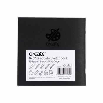 6x6" GRADUATE SKETCHBOOK BLACK