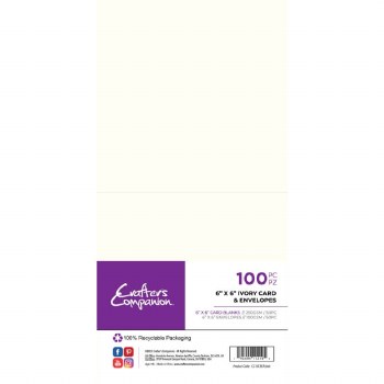 Crafter's Companion - 6x6 Ivory Cards & Envelopes 50s