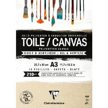 Clairefontaine A3 Natural Canvas Glued Pad 210g