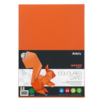 A4 Card 160gsm Orange 50s