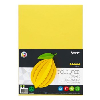A4 Card 160gsm Yellow 50s