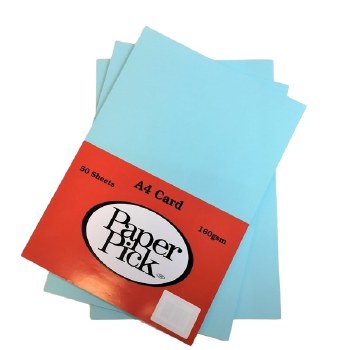 A4 Card 160gsm - 50 Sheets - Light Blue