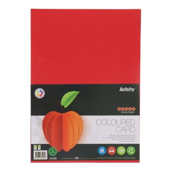 A4 Card 160gsm Red 50s