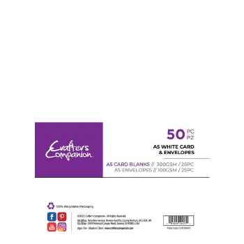 Crafter's Companion - A5 Ivory Card & Envelopes 50pc