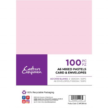 Crafter's Companion - A6 Mixed Pastels Card & Envelopes 100pc