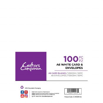 Crafter's Companion - A6 White Card & Envelopes 100pc