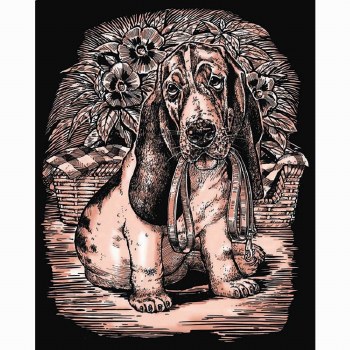 Artfoil -  Basset Hounds Copper Scraper Foil