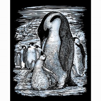 Artfoil - Penguins Silver Scraper Foil
