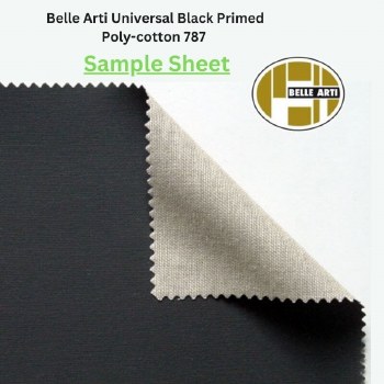 SAMPLE - Belle Arti Black Primed Cotton 787 - Approx. 21x25cm Sheet