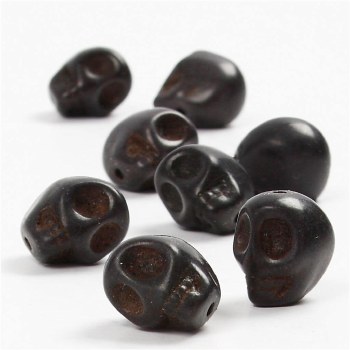 Black Skull Beads 32pk