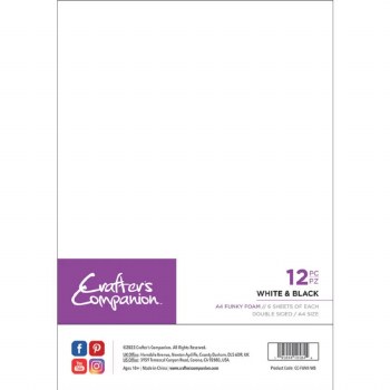 Crafter's Companion A4 Funky Foam - White & Black 12pcs