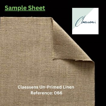 SAMPLE - Claessens Un-Primed Linen 066 - Approx. 21x25cm Sheet