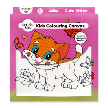 Colouring Canvas Kit Cute Kitten