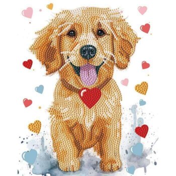 Diamond Dotz - Stretched Canvas 20x25cm - Puppy Love