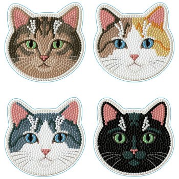 Diamond Dotz - Coasters 4 Pack - Cats