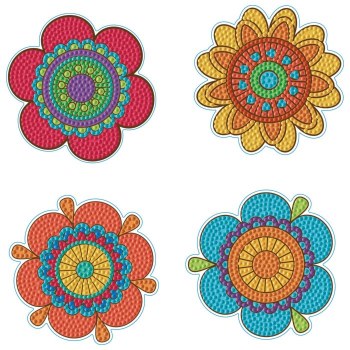 Diamond Dotz - Coasters 4 Pack - Hippy Brights