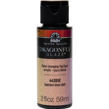 Folkart Dragonfly Glaze 2oz/59ml - Gold, Red, Violet Shift