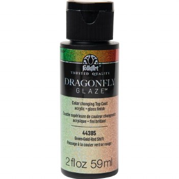 Folkart Dragonfly Glaze 2oz/59ml - Green, Gold, Red Shift