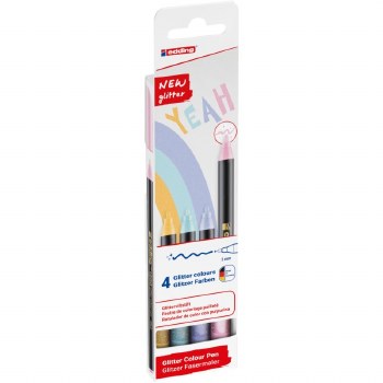 Edding 1200 Colour Glitter Pens - 4pc