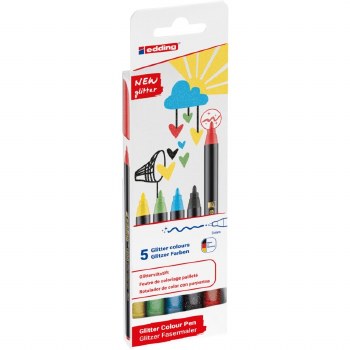 Edding 1200 Colour Glitter Pens - 5pcs
