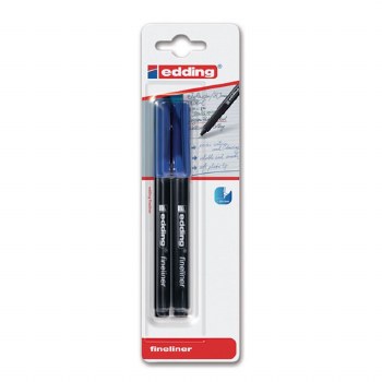 Edding Fineliner - Blue Blister Pack of 2