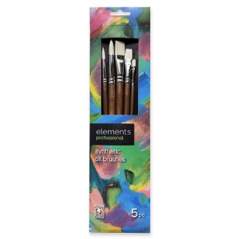 Elements Professional Synthetic Oil Brushes - Pack of 5