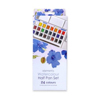 Elements Watercolour 24 Half Pan Set