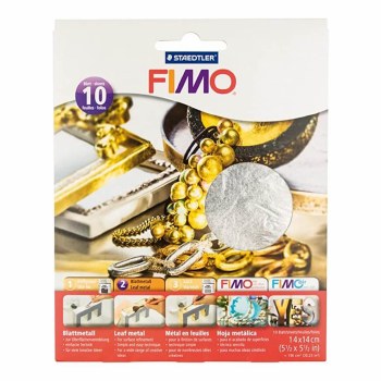 Fimo Leaf Metal Silver 10s