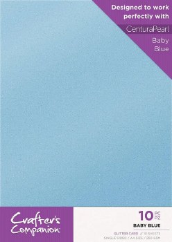 Crafter's Companion Glitter Card 10 Sheets Baby Blue
