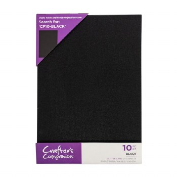 Crafter's Companion Glitter Card 10 Sheets Black