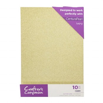 Crafter's Companion Glitter Card 10 Sheets Ivory