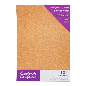 Crafter's Companion Glitter Card 10 Sheets Rose Gold