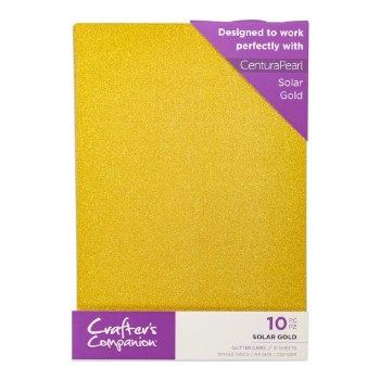 Crafter's Companion Glitter Card 10 Sheets Solar Gold