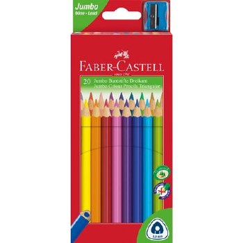 Jumbo Triangular Junior Colour Pencils, Wallet of 20