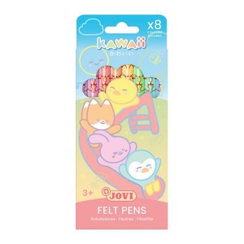 Jovi Kawaii Felt Pens Pastel Colours 8pcs